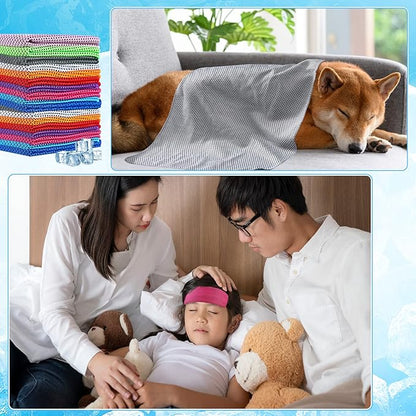 Maitys 500 Pack Cooling Towels for Neck and Face Bulk, 32 x 12 Inch Microfiber Ice Chilly Cold Sports Towel Breathable Workout Rags for Hot Weather Gym Yoga Golf Beach Running