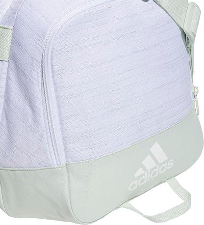 adidas Unisex Defender 4.0 Gym Duffel Bag for Men and Women, Two Tone White-Clear Onix/Linen Green, Small (38L)