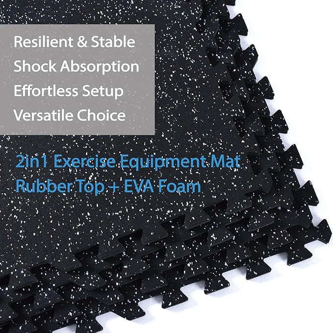 0.56 Inch Thick 24 Sq Ft Gym Flooring 6 Tiles