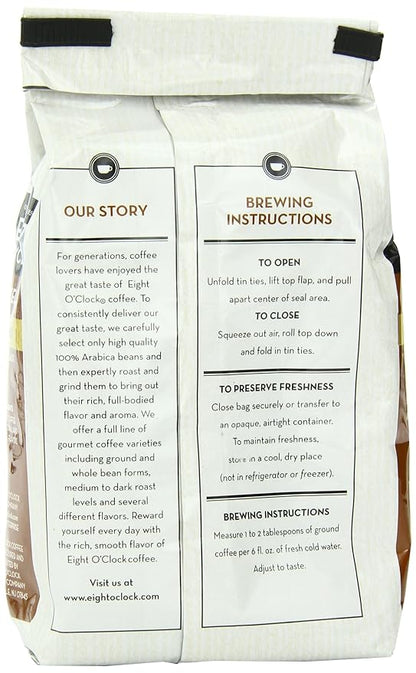 Eight O'Clock Coffee Hazelnut Ground Coffee, Medium Roast, 11 Ounce (Pack of 4) - Buttery, Smooth & Nutty