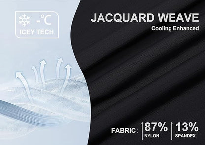 Esabel.C Jacquard Golf Shirts for Men Moisture Wicking Short Sleeve Performance Dry Fit Active Mens Polo Shirts