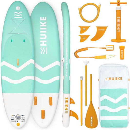 Inflatable Paddle Board for Adults with Accessories Included, Oar, Fins, Pump. Stand Up Paddleboard Great Stability and Resistance. 10’ x 33" x 5.9", Maximum Load 286 lb