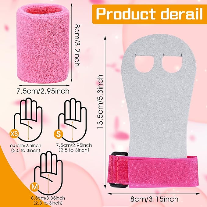 2 Gymnastics Grips Wristbands Sets for Girls Youth Kids