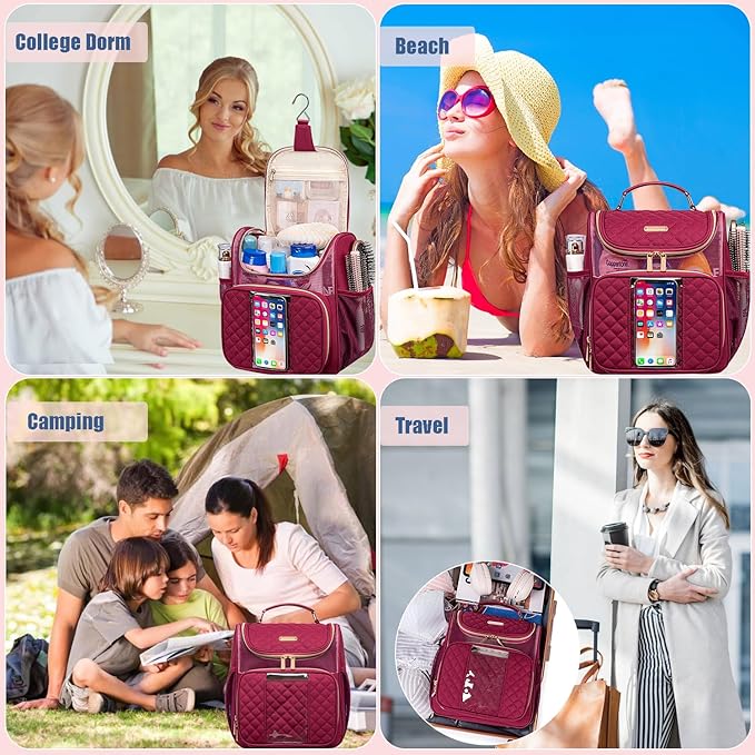 Large Toiletry Bag for Women Men,Portable Shower Caddy For College Dorms,Gym Shower Bag for Women, Quick Dry Hanging Toiletry Bag Bathroom Accessories Bag for Traveling, Camping Essentials