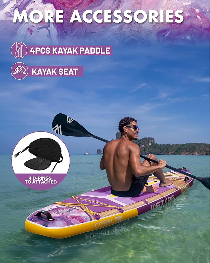 11'6"x35" Inflatable Paddle Board, 450lbs Extra Wide Stand Up Sup Board for Adults, Blow Up Paddleboard Kayak Non-Slip Stable Deck Boat for Yoga Fishing Surf