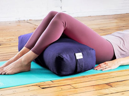 Sol Living Yoga Bolster Pillow Rectangular Meditation Cushion Cotton Meditation Accessories for Restorative Yoga Meditation Pillow Yoga Pillow Firm Body Pillow Bolster Pillow for Legs Removable Cover