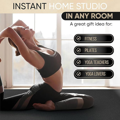 Gorilla Mats Premium Extra Large Yoga Mat – 9' x 6' x 8mm Extra Thick & Ultra Comfortable, Non-Slip Barefoot Exercise Mat – Works Great on Any Floor for Stretching, Cardio or Home Workouts