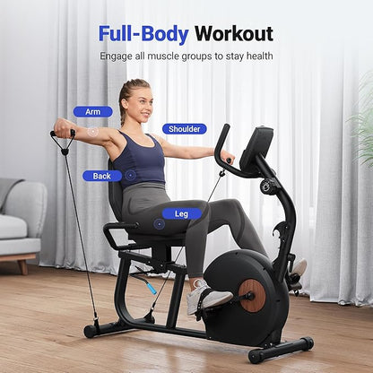 MERACH Recumbent Exercise Bike for Home with Smart Bluetooth and Exclusive App Connectivity, LCD, Heart Rate Handle, Magnetic Recumbent Bikes S08/S23