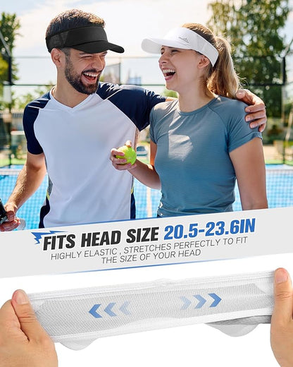 GXCROR Sports Sun Visor Hat Men Women, Lightweight Breathable Quick Dry Sports Sun Hat for Running Golf Tennis