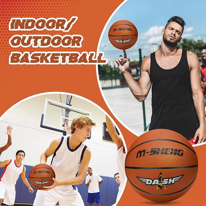 Jerify 12 Pieces Basketballs Bulk Official Size 7 Rubber Basketballs 29.5 Rubber Inflatable Basketballs with Pump Indoor Outdoor Basketballs Bulk Standard Basketball for Training and Play