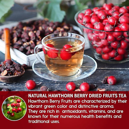 FreshDrinkUS, 16oz Premium Dried Hawthorn Berries – All-Natural, Non-GMO, Perfect for Tea, Smoothies, Baking & Snacking – Healthy, Versatile Superfood