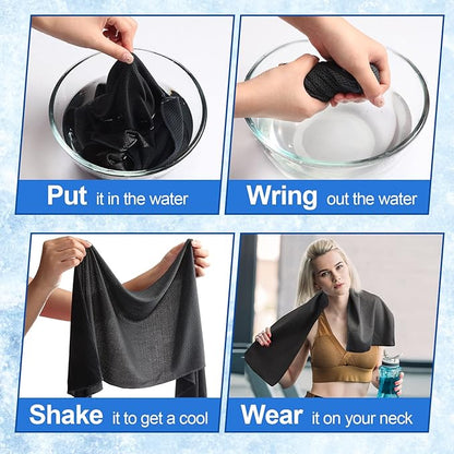 Shellwei 50 Pcs Cooling Towel 40 x 12 Inch Microfiber Workout Towels Breathable Chilly Towel Ice Cool Cold Towels Bulk Fast Drying Absorbent Sweat Rag for Neck Yoga Sports Golf Gym