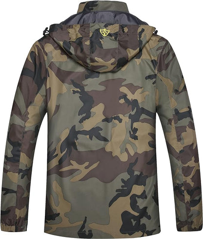 GIISAM Mens Windproof Jacket Waterproof Lightweight Mountain Sport Jacket for Men Hooded Windbreaker Raincoat