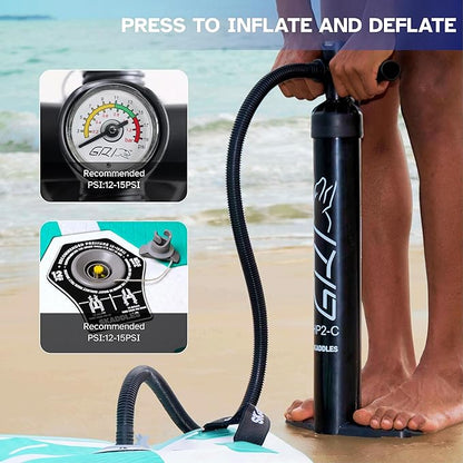 10’6’’ Portable Inflatable Stand Up Paddle Board (SUP) for Adults and Youth with Non-Slip Deck – Complete Accessories Kit, Perfect for Fishing, Yoga, Fitness & Family Fun