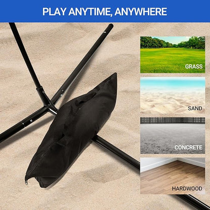 20FT Volleyball Training Net, Height Adjustable Volley Ball Nets for Hitting,Serving Spiking Practice,Portable Volleyball-Net for Beach Indoor Outdoor Bacyard| with Carryingbag & Sandbags