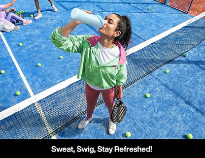 26 oz Insulated Water Bottle with 2-in-1 Straw and Spout Lid, Keep Cold 24H, Leak-Proof, Fits in Car Cup Holder, Stainless Steel Water Bottle for Sports, Travel, and School (Butterfly Kaleido)