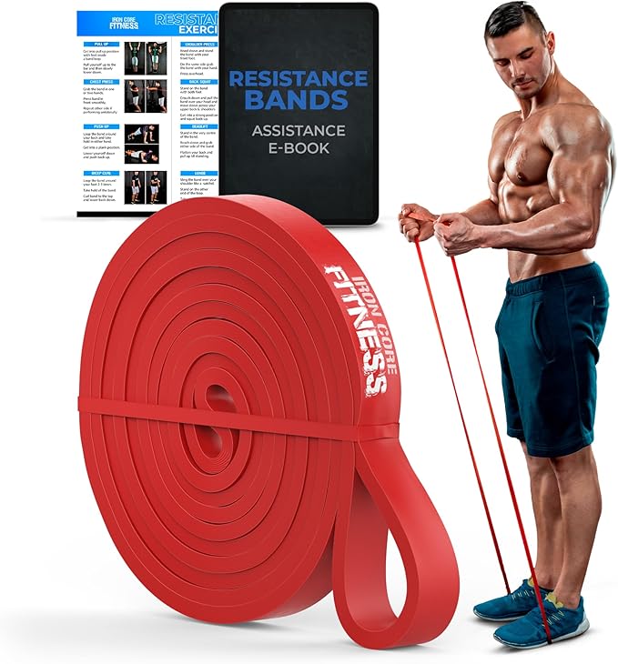 Pull Up Assistance Resistance Bands - Long Loop Power Bands for Men and Women - Strength Power Flexibility Training at Home & Gym - Ebooks & Workout Chart Included by Iron Core Fitness