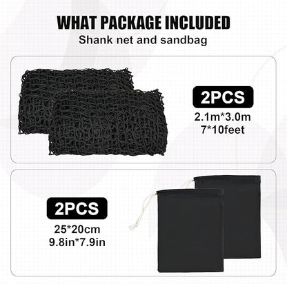 1/2PCS Golf Shank Net Attachment for Golf Hitting Nets with Sandbag, 7 * 7FT/7 * 10FT Golf Barrier Side Net,Golf Practice Hitting Net Barrier Net for Golf, Baseball, Hockey, Soccer (Black/Red