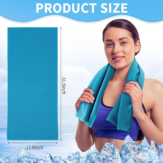 Honoson Cooling Towel Bulk - Neck & Face Cool Chilly Towels Microfiber Breathable Sport Sweat Rag for Gym, Yoga, Travel, Camping, Running, Outdoor