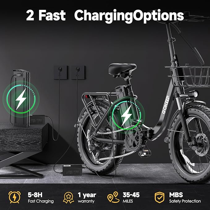 Electric Bike for Adults 20" Fat Tire,750W Motor 52V 13AH Removable Battery Max Range 35 Miles,28MPH,Folding EBike with Shimano 7 Speed and Adjustable Seat for Commute Mountain Snow
