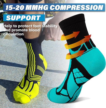 Hylaea Quarter Athletic Running Socks No Blister, Cushion Moisture Wicking Socks for Cycling Sport