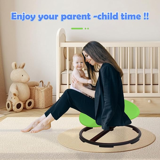 makarci Spinning Chair for Autistic Kids - Kids Sensory Chair, Sit and Spin Toys for Toddlers, Autism Sensory Products for Body Coordination & Balance, Sensory Play(Green)