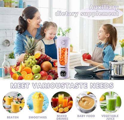 EasySpeed Personal Portable Blender,USB Type-C Rechargeable,700ml Juicer Cup,12 Stainless Steel Blades,4 Gear Modes,1500mAh Battery Capacity,Perfect for Fresh Juice at Home (Purple)