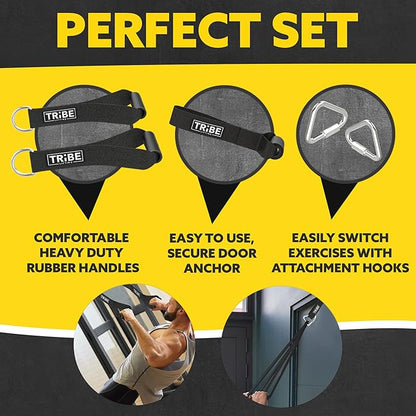 Long Resistance Bands for Working Out Men and Women - Set of 5 Pull-Up Bands, Rubber Handles and Door Anchor - Workout Bands Resistance for Men - Exercise Bands Resistance Bands Set