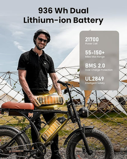 Electric Bike for Adults,Peak 1000W/1500W Motor,20/28MPH 55-150Mile ebikes for Adults with 10.4AH/13AH/26AH Battery,20" Fat Tire Electric Dirt Bike Commuting Off Road Ebike, UL2849