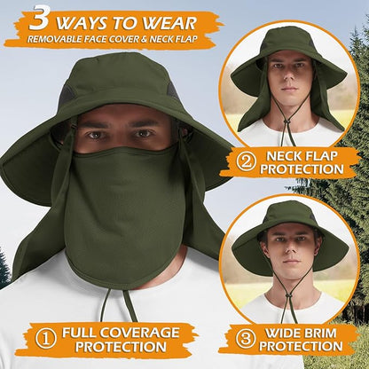 EINSKEY Wide Brim Sun Hat, UPF 50+ UV Protection Waterproof Packable Bucket Hat for Men & Women, Fishing Hiking Beach Garden