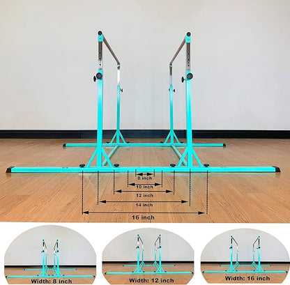 Gymnastics Double Horizontal Bars 3Play Parallel Bars Uneven Bars Gymnastics Training Kip Bar with 304 Stainless Steel Regulating Arms & Fiberglass Rail for Indoor Outdoor Home Club Use