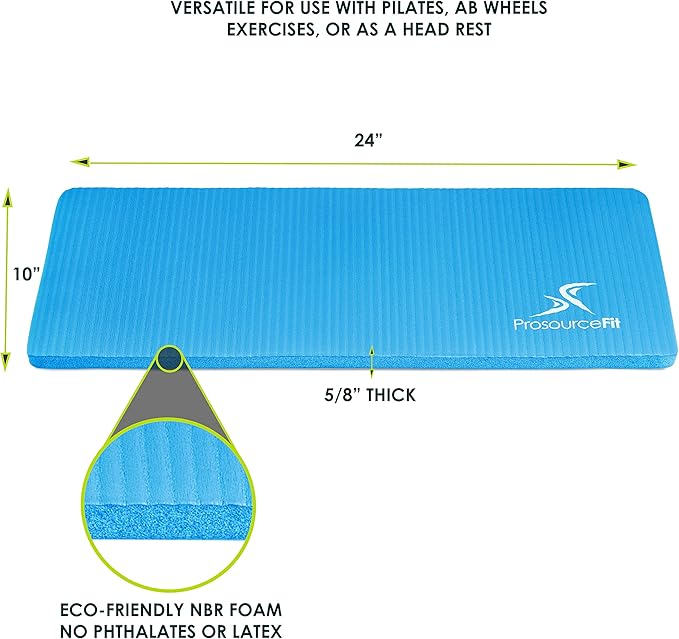 ProsourceFit Extra Thick Yoga Knee Pad and Elbow Cushion 15mm (5/8”) Fits Standard Mats for Pain Free Joints in Yoga, Pilates, Floor Workouts