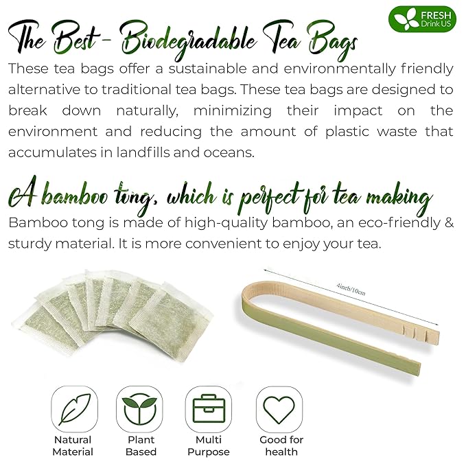 FreshDrinkUS, Premium 135 Senna Leaf Tea Bags, 100% Natural & Pure from Senna Leaves. Loose Leaf Senna Herbal Tea, Made with Natural Material Tea Bags. No Sugar, No Caffeine, No Gluten, Vegan.