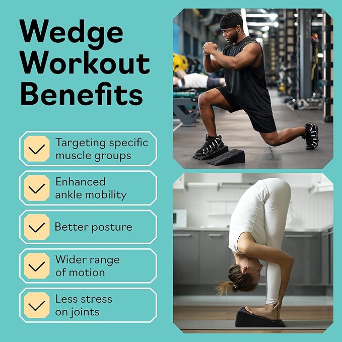Squat Wedge - Squat Wedge Block 520 LBS Weight Capacity - Slant Board for Calf Stretching - Calf Stretcher Slant Board - yoga blocks
