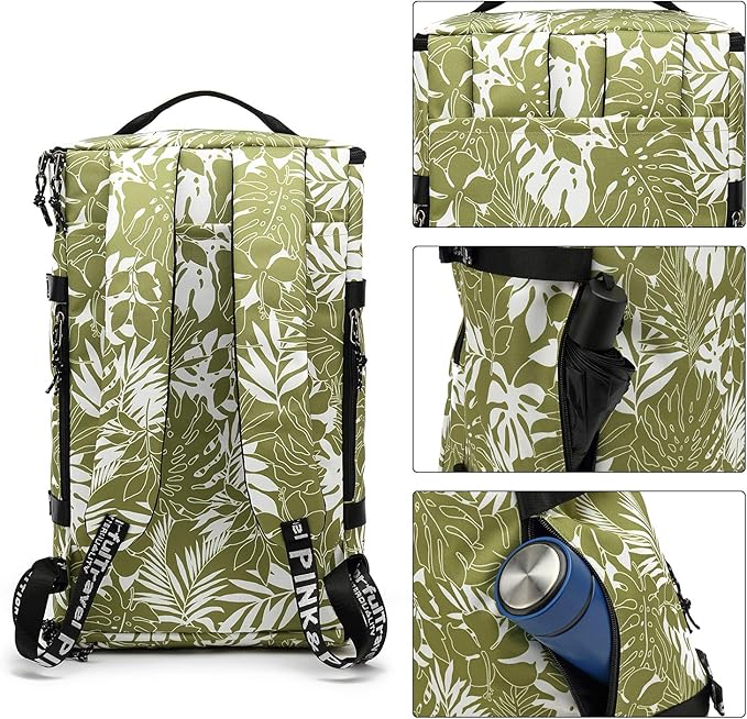 Kalesi Gym Duffle Bag Backpack 4-Way Waterproof with Shoes Compartment for travel Sport Hiking laptop (olive-green)