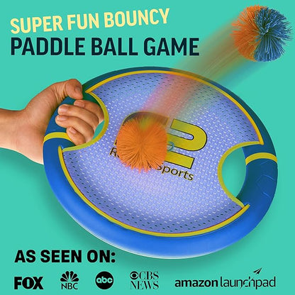 Fun Bouncy Paddle & Stringy Ball Toss & Catch Game - Easy to Use for Kids All Ages - Soft Foam Design for Safe Play Indoors or Outdoors - Also Works as Flying Disc - Great Gift Idea for Boys & Girls