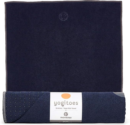 Manduka Yogitoes Yoga Towel – Rubber Grip Dots Non-Slip Bottom, Quick Dry Fitness Towel for Hot Yoga, Pilates, Exercise