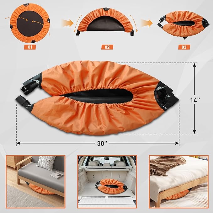 HYD-Parts 40" 48" Mini Trampoline for Adults and Kids Exercise Rebounder with Adjustable Bar Fitness Trampoline Indoor Max Load 330 440lbs