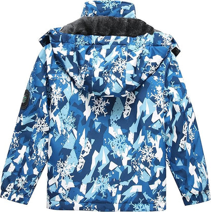 Keevoom Boys Winter Coat Ski Jacket Windproof Kids Snowboard Warm Fleece Snow Coat Waterproof Outdoor Hooded Ski Coats
