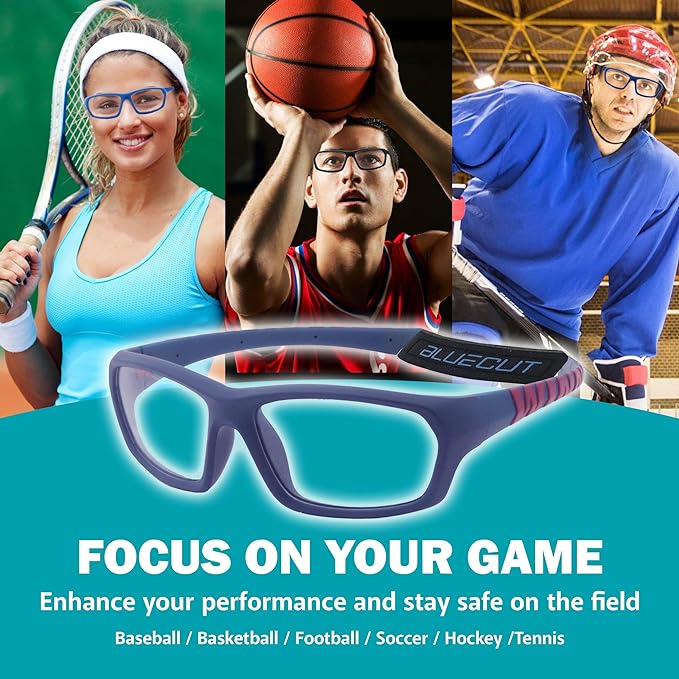 BLUE CUT Sports Protection Goggles, Anti-Fog Lenses Safety Glasses for Basketball, Pickleball and All Outdoor Sports