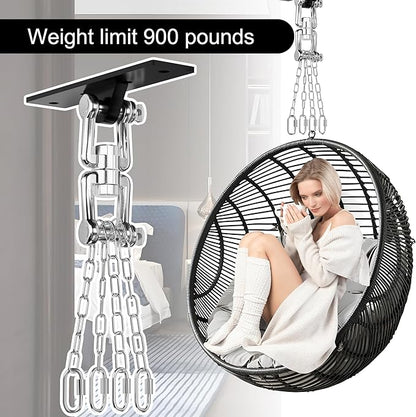 Heavy Bag Hanger,Punching Bag Mount Hanger Bracket,Ceiling Mount Hook 360°Rotation Wood Beam Holder Body Weight Strength Training Systems,Suitable for Swings and sandbags(900 LB Capacity)