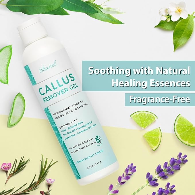 Ebanel Set of Professional Callus Remover for Feet, and Urea Cream 40% Plus Salicylic Acid 2%, Heel Foot Callus Remover Gel Exfoliator Dead Skin Cuticle Removal Toenail Softener Keratolytic Pedicure