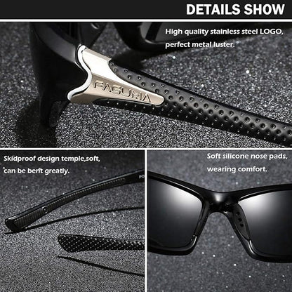 FAGUMA Sports Polarized Sunglasses For Men Cycling Driving Fishing UV400 Protection