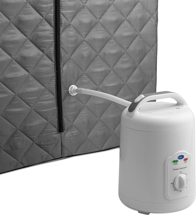Durasage Lightweight Portable Personal Steam Sauna Spa - 800W Steam Generator, 60-Min Timer, Zippered Access, Single Front Pocket, Foldable Frame & Chair - Indoor Use, at-Home Relaxation Kit