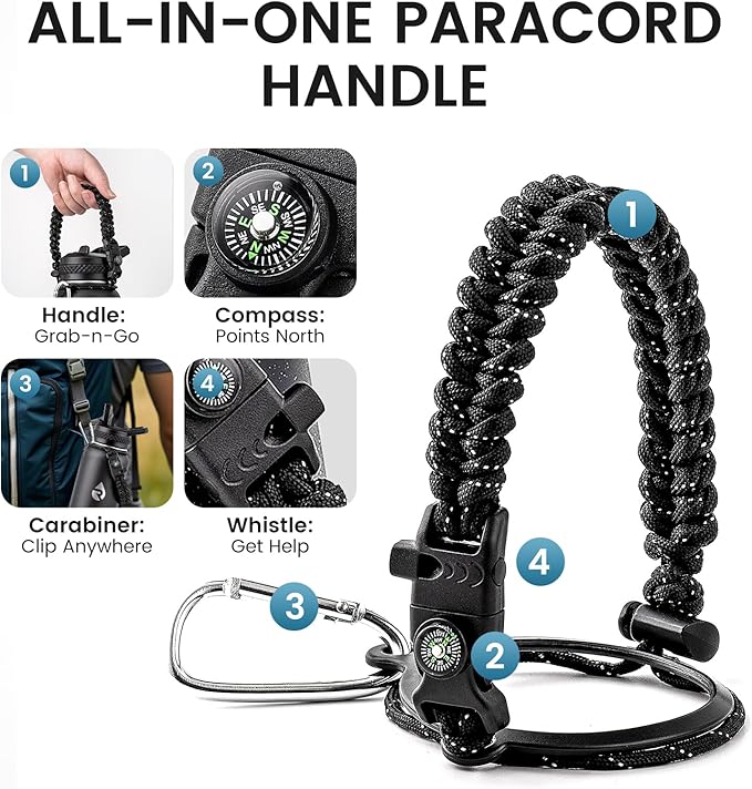 32oz Insulated Water Bottle, Triple Wall Vacuum Stainless Steel Water Bottles - Keeps Cold 48H, Reusable Metal water flask Jug for Gym, Sports, Camping, Hiking,Travel, Black Speckled