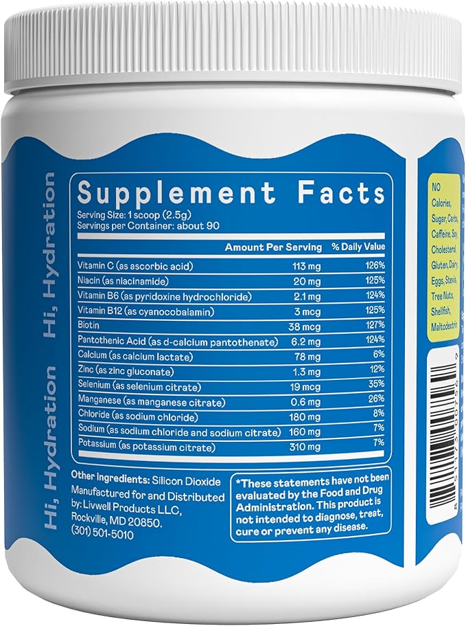 Hi-Lyte Daily Essentials - Electrolytes Powder Mix - Unflavored - Sodium, Potassium, Magnesium, Vitamins - Hydration Support for Daily Wellness, Fasting, Keto - No Sugar, No Carbs, Clean Ingredients