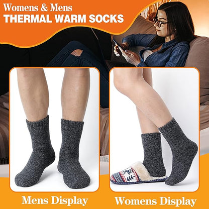 3 Pairs Warm Thermal Socks for Women & Men Winter Ski Thick Boot Insulated Socks for Cold Weather