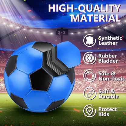 HyDren 4 Pack Soccer Ball with Pump Official Size 4/5 Deflated Soccer Balls Bulk for Outdoor Indoor Practice Training Sport Gift for Kids Boys Teen Youth Adult