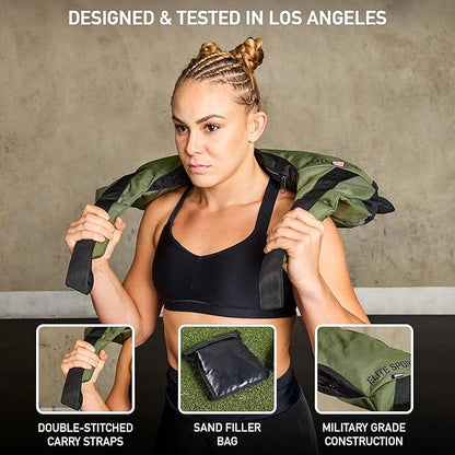 Elite Sports Bulgarian Canvas Bag, Fitness Canvas MMA Gym Cross Workout Training Sandbag 17, 25, 33, 45 lbs (UNFILLED)