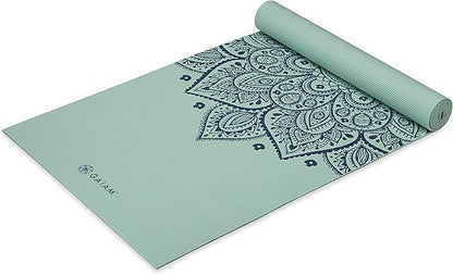 Gaiam Yoga Mat - Premium 5mm Print Thick Non Slip Exercise & Fitness Mat for All Types of Yoga, Pilates & Floor Workouts (68" x 24" x 5mm)